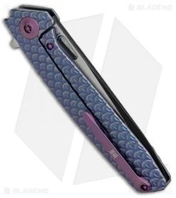 WE Knife Co. 604H Frame Lock Knife Blue Titanium (3.8" Satin, Black) -Knives Online Store WE Knife FL Black Satin Ti Blue WE604H BHQ 67597 jr side 2