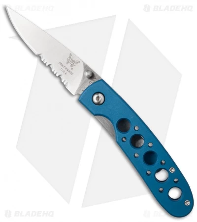 Vintage Benchmade Leopard 612S-BLU Liner Lock Knife (3.0" Satin Serr) 3 Vintage Benchmade Leopard 612S-BLU Liner Lock Knife (3.0" Satin Serr)