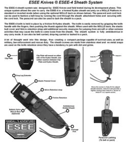 ESEE Knives ESEE-4P-MB-DT Wilderness Knife W/ MOLLE Back (4.5" Tan Plain) -Knives Online Store esee 4 instruction sheet 2013
