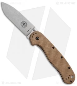 BRK Jeff Randall Avispa Frame Lock Knife Coyote Brown (3.5" Stonewash)
