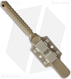 Microtech A.D.O. Tanto Knife T/E Fixed Blade (4.5" Tan Serr) 117-2TA -Knives Online Store microtech ado tan sheath back