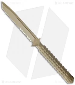 Microtech A.D.O. Tanto Knife T/E Fixed Blade (4.5" Tan Serr) 117-2TA