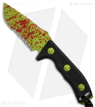 Microtech Currahee Zombie Green Drop Point Knife Fixed Blade (4.5" Serr) 102-2Z 3 Microtech Currahee Zombie Green Drop Point Knife Fixed Blade (4.5" Serr) 102-2Z