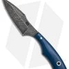 Olamic Cutlery Fixed Blade Neck Knife Blue G-10 (3" Damascus)