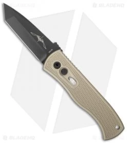 Emerson Pro-Tech CQC-7 Tanto Automatic Knife Tan Knurled (3.25" Black)
