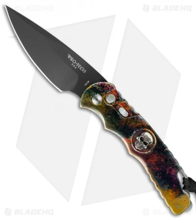 Pro-Tech TR-4 Skull Automatic Knife Gold Splash (4" Black) 3 Pro-Tech TR-4 Skull Automatic Knife Gold Splash (4" Black)