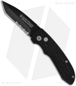 Smith & Wesson Extreme Ops Tanto Automatic Knife (3.25" Black Serr) SW50BTS