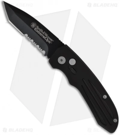 Smith & Wesson Extreme Ops Tanto Automatic Knife (3.25" Black Serr) SW50BTS 3 Smith & Wesson Extreme Ops Tanto Automatic Knife (3.25" Black Serr) SW50BTS