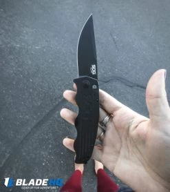 SOG Tac Ops Automatic Knife Black Canvas Micarta (3.5" S35VN Black) 11 SOG Tac Ops Automatic Knife Black Canvas Micarta (3.5" S35VN Black) -Knives Online Store sog tac ops auto black BHQ 52251 dl