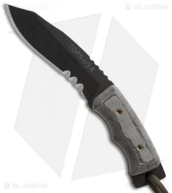 TOPS Knives Mini Eagle Fixed Blade Knife (3" Black Serr) MINE-01